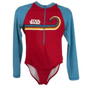 Hanna Andersson Star Wars Long‑Sleeve Rash Guard One‑Piece Swimsuit Girls‎ 10